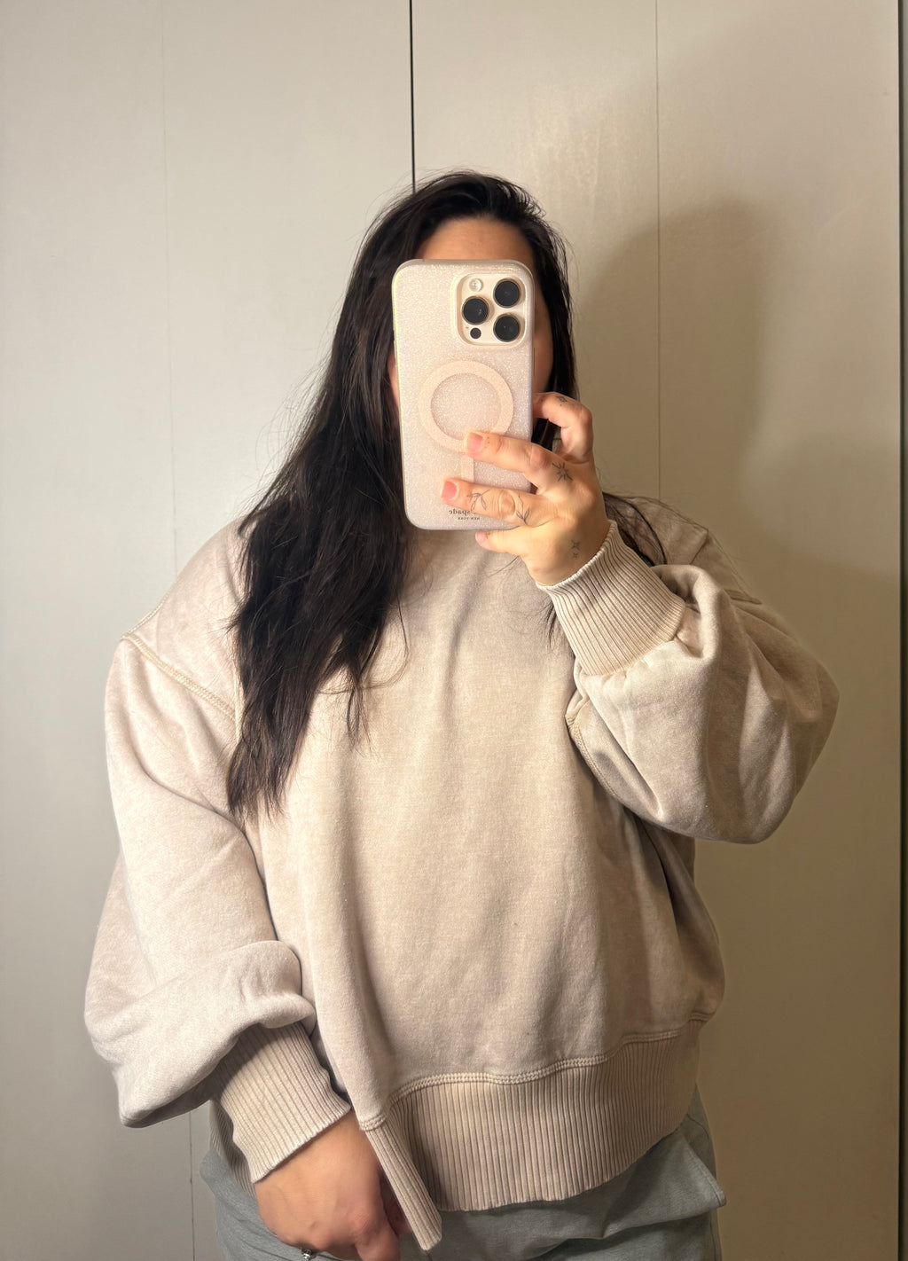 Acid Wash Fleece Oversized Pullover
